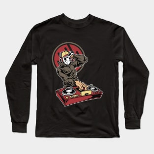 Masked DJ playing on party Long Sleeve T-Shirt